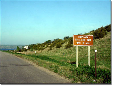 Sign on Hwy 44 where you turn