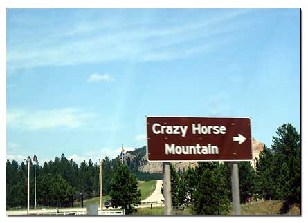 Crazy Horse Mountain sign