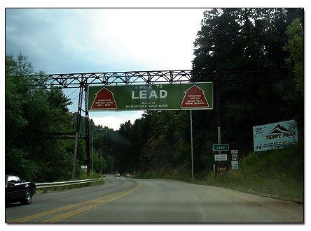 Entering the town of Lead