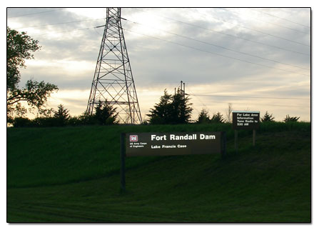 Fort Randall Dam sign