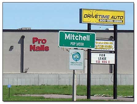 Mitchell population sign